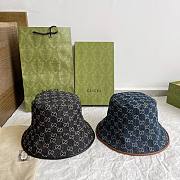Bagsaaa Gucci GG Ebony Wide Brim Denim Hat - 1