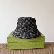 Bagsaaa Gucci GG Ebony Wide Brim Denim Hat - 2