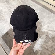 Bagsaaa Balenciaga logo-embroidered cut-out cap black - 3