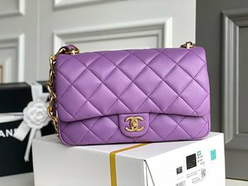 Bagsaaa Chanel Funky Town Large Flap Bag In Purple - 27cm