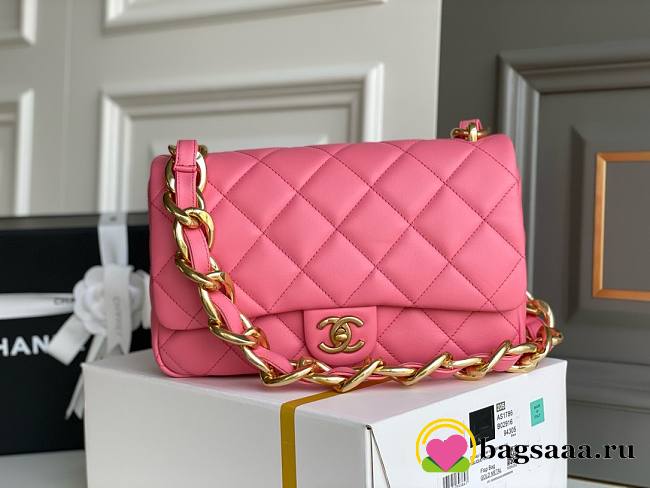 	 Bagsaaa Chanel Funky Town Large Flap Bag In Pink - 27cm - 1