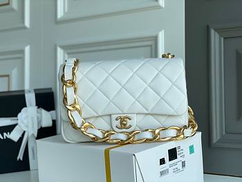 	 Bagsaaa Chanel Funky Town Large Flap Bag In White - 27cm