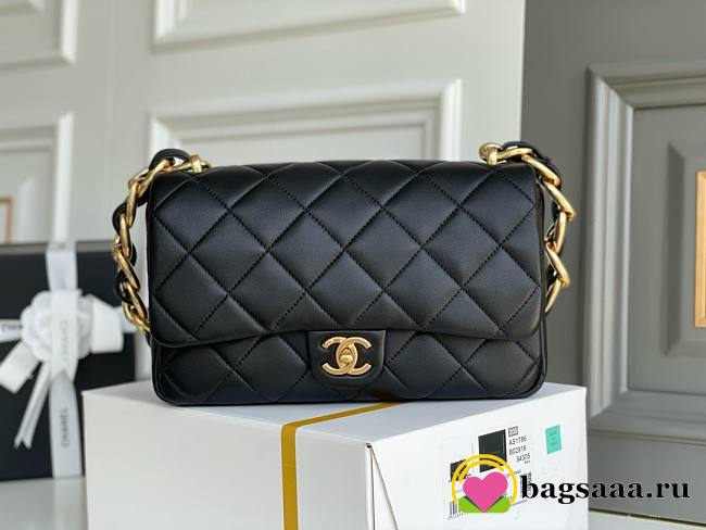 	 Bagsaaa Chanel Funky Town Large Flap Bag In Black - 27cm - 1