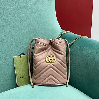 Bagsaaa Gucci Marmont Mini Bucket Bag Beige - 17 x 19 x 9 cm