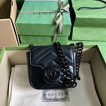 Bagsaaa Gucci Marmont Mini Black Bag - 12.5x12x7cm