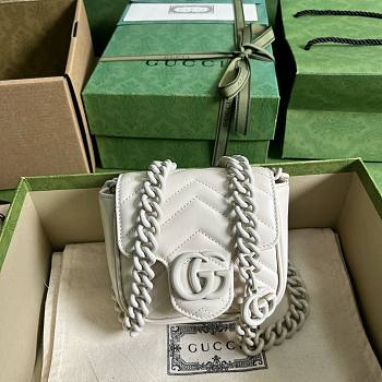 	 Bagsaaa Gucci Marmont Mini White Bag - 12.5x12x7cm