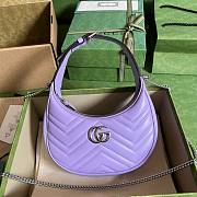 Bagsaaa Gucci Marmont Half Moon Purple Bag - 21.5x11x5cm - 1