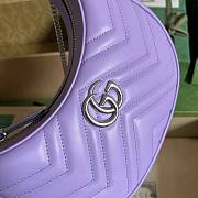 Bagsaaa Gucci Marmont Half Moon Purple Bag - 21.5x11x5cm - 4