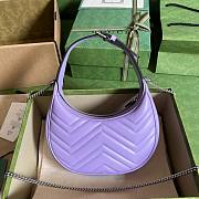 Bagsaaa Gucci Marmont Half Moon Purple Bag - 21.5x11x5cm - 2