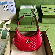 Bagsaaa Gucci Marmont Half Moon Red Bag - 21.5x11x5cm - 1