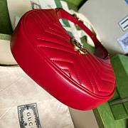 Bagsaaa Gucci Marmont Half Moon Red Bag - 21.5x11x5cm - 5