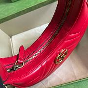 Bagsaaa Gucci Marmont Half Moon Red Bag - 21.5x11x5cm - 4