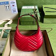 Bagsaaa Gucci Marmont Half Moon Red Bag - 21.5x11x5cm - 3