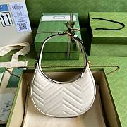 Bagsaaa Gucci Marmont Half Moon White Bag - 21.5x11x5cm - 4