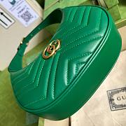 Bagsaaa Gucci Marmont Half Moon Green Bag - 21.5x11x5cm - 6