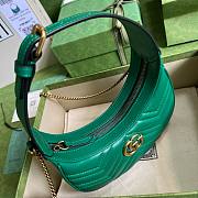 Bagsaaa Gucci Marmont Half Moon Green Bag - 21.5x11x5cm - 5
