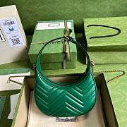 Bagsaaa Gucci Marmont Half Moon Green Bag - 21.5x11x5cm - 2