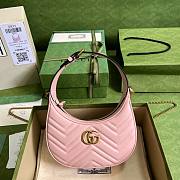 Bagsaaa Gucci Marmont Half Moon Pink Bag - 21.5x11x5cm - 1