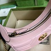 Bagsaaa Gucci Marmont Half Moon Pink Bag - 21.5x11x5cm - 3