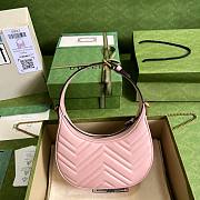 Bagsaaa Gucci Marmont Half Moon Pink Bag - 21.5x11x5cm - 2