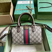 	 Bagsaaa Gucci Small Ophidia GG Ebony Top Handle Bag Beige - 17.5x26.5x14cm - 1