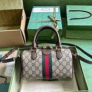 	 Bagsaaa Gucci Small Ophidia GG Ebony Top Handle Bag Beige - 17.5x26.5x14cm - 5