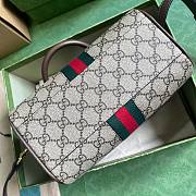 	 Bagsaaa Gucci Small Ophidia GG Ebony Top Handle Bag Beige - 17.5x26.5x14cm - 3