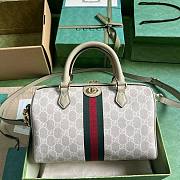 	 Bagsaaa Gucci Small Ophidia GG Ebony Top Handle Bag Whitee - 17.5x26.5x14cm - 1