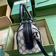 	 Bagsaaa Gucci Small Ophidia GG Ebony Top Handle Bag Navy Blue - 17.5x26.5x14cm - 5