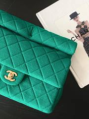 Bagsaaa Chanel Jersey and metal clutch in green  - 24.5x18.5x4.5cm  - 2
