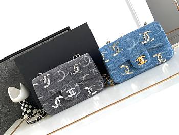 Bagsaaa Chanel Flap Bag Small Denim Leather - 20cm
