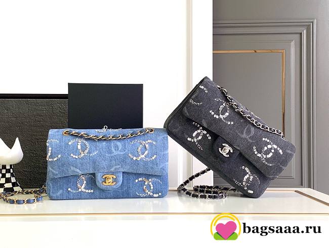 	 Bagsaaa Chanel Flap Bag Denim Leather - 23cm - 1