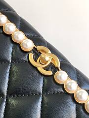Bagsaaa Chanel Lambskin, Imitation Pearls & Gold-Tone Metal Black - 15 × 30 × 4 cm - 2