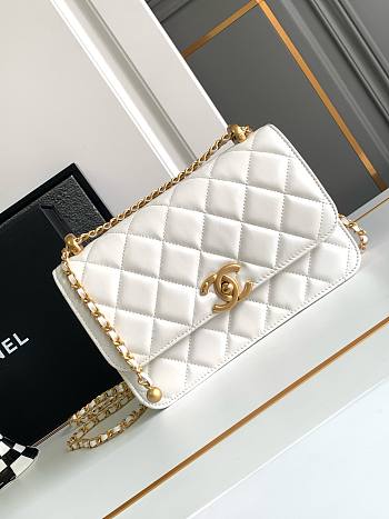 Bagsaaa Chanel WOC In White Lambskin Bag - 22cm