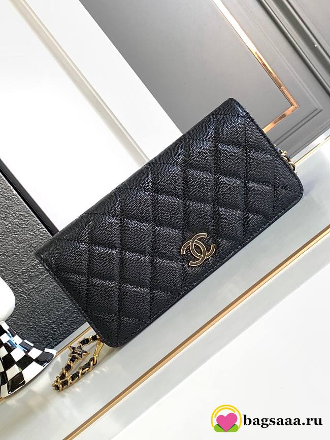 Bagsaaa Chanel WOC Flap Caviar Black Bag With Star Chain - 1