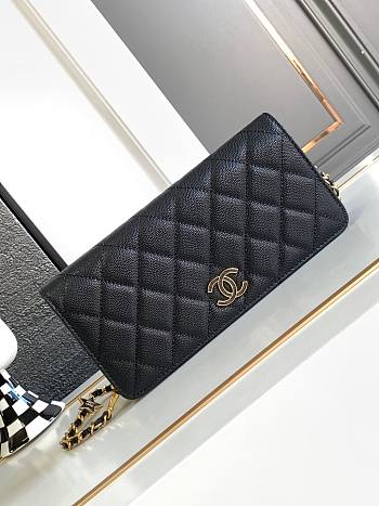 Bagsaaa Chanel WOC Flap Caviar Black Bag With Star Chain