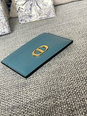 	 Bagsaaa Dior 30 Montaigne Five-Slot Card Holder Blue Grained Calfskin  - 6