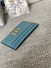 	 Bagsaaa Dior 30 Montaigne Five-Slot Card Holder Blue Grained Calfskin  - 5