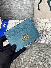 	 Bagsaaa Dior 30 Montaigne Five-Slot Card Holder Blue Grained Calfskin  - 4