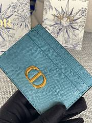 	 Bagsaaa Dior 30 Montaigne Five-Slot Card Holder Blue Grained Calfskin  - 3