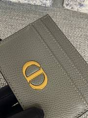Bagsaaa Dior 30 Montaigne Five-Slot Card Holder Grey Grained Calfskin - 6