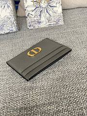 Bagsaaa Dior 30 Montaigne Five-Slot Card Holder Grey Grained Calfskin - 3