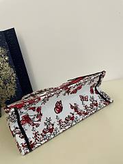 Bagsaaa Dior Lady Small Book Tote Red Butterfly Around The World Embroidery - 26x8x22cm - 6