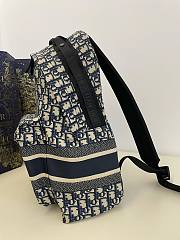 Bagsaaa Dior Oblique Canvas Blue Backpack - 35x41x15cm - 2