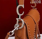 	 Bagsaaa Dior Saddle Studded In Brown - 25.5x20x6.5cm - 3