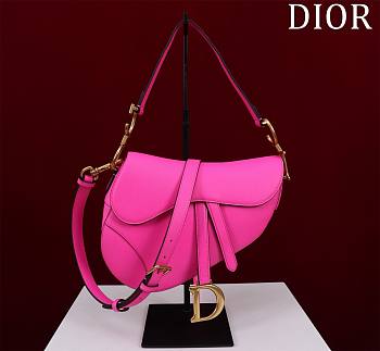 Bagsaaa Dior Saddle Medium Pink With Strap - 25.5x20x6.5cm