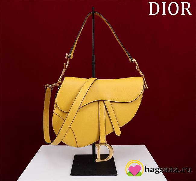 Bagsaaa Dior Saddle Medium Yellow With Strap - 25.5x20x6.5cm  - 1