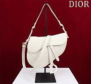 	 Bagsaaa Dior Saddle Medium All White With Strap - 25.5x20x6.5cm - 1