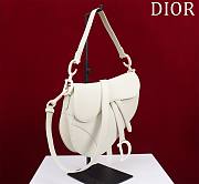 	 Bagsaaa Dior Saddle Medium All White With Strap - 25.5x20x6.5cm - 4