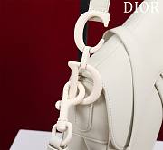 	 Bagsaaa Dior Saddle Medium All White With Strap - 25.5x20x6.5cm - 5